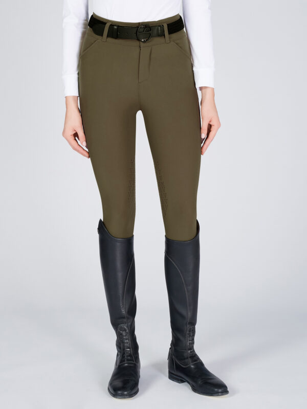 PANTALON D'ÉQUITATION POUR FEMME AVEC GRIP AUX GENOUX - TISSU TK